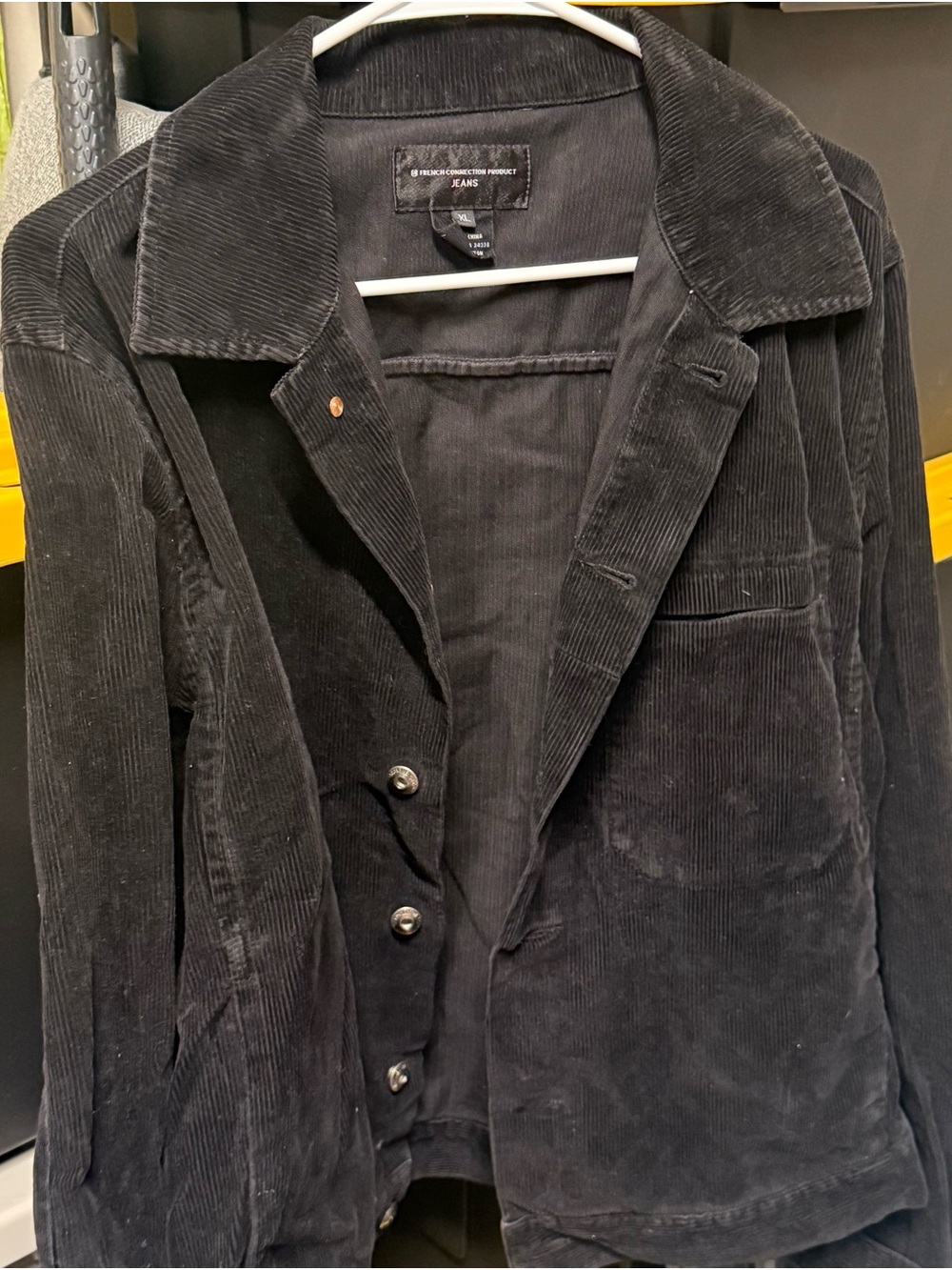 French Connection Black Corduroy Shirt Jacket